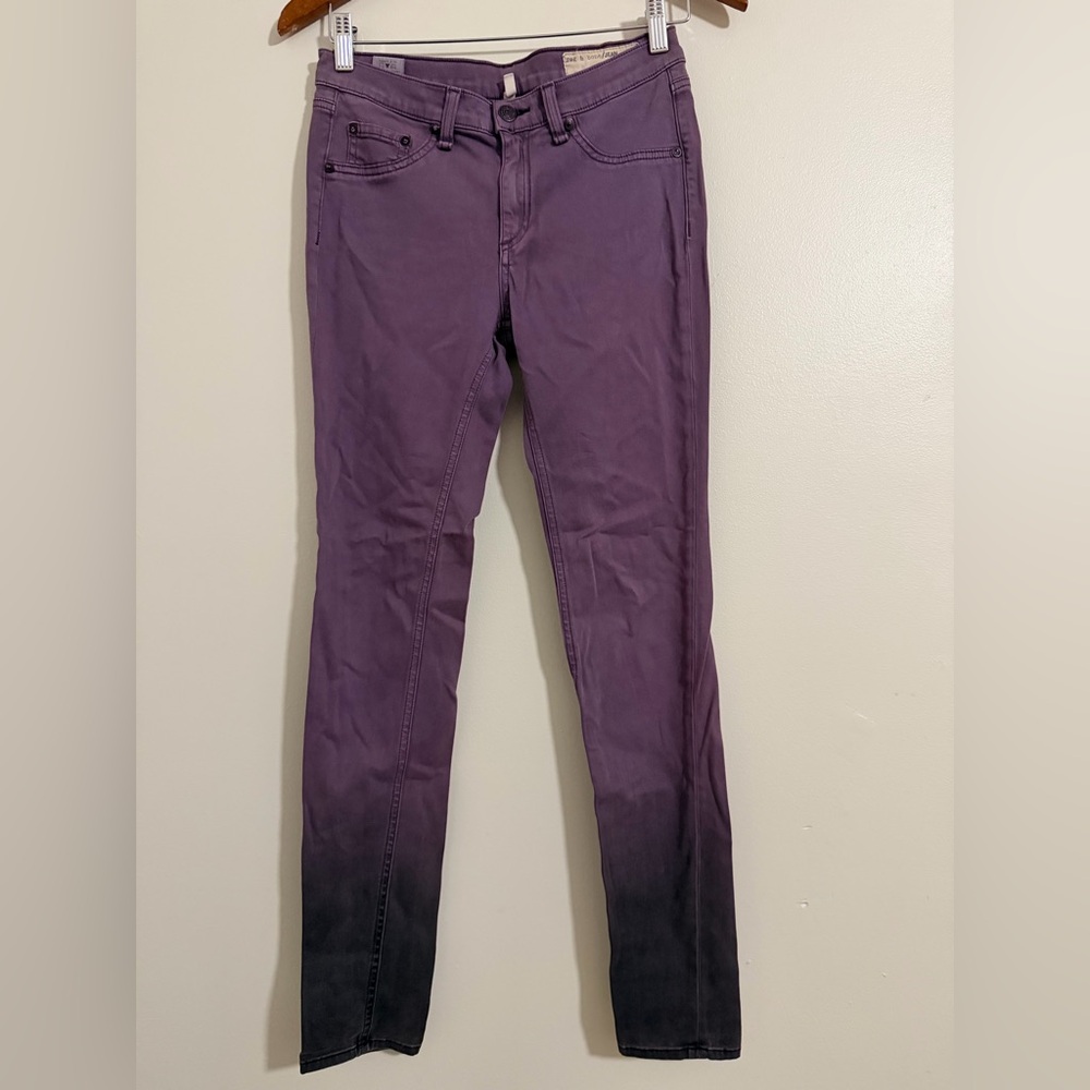 Rag And Bone Jean Purple Faded Legging Size 27